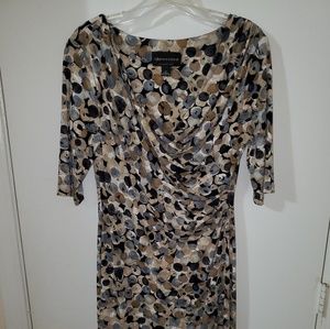 Connected apparel brown and blue dress